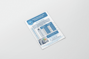 plaquette commerciale diagnostic immobilier, refonte bleu et gris