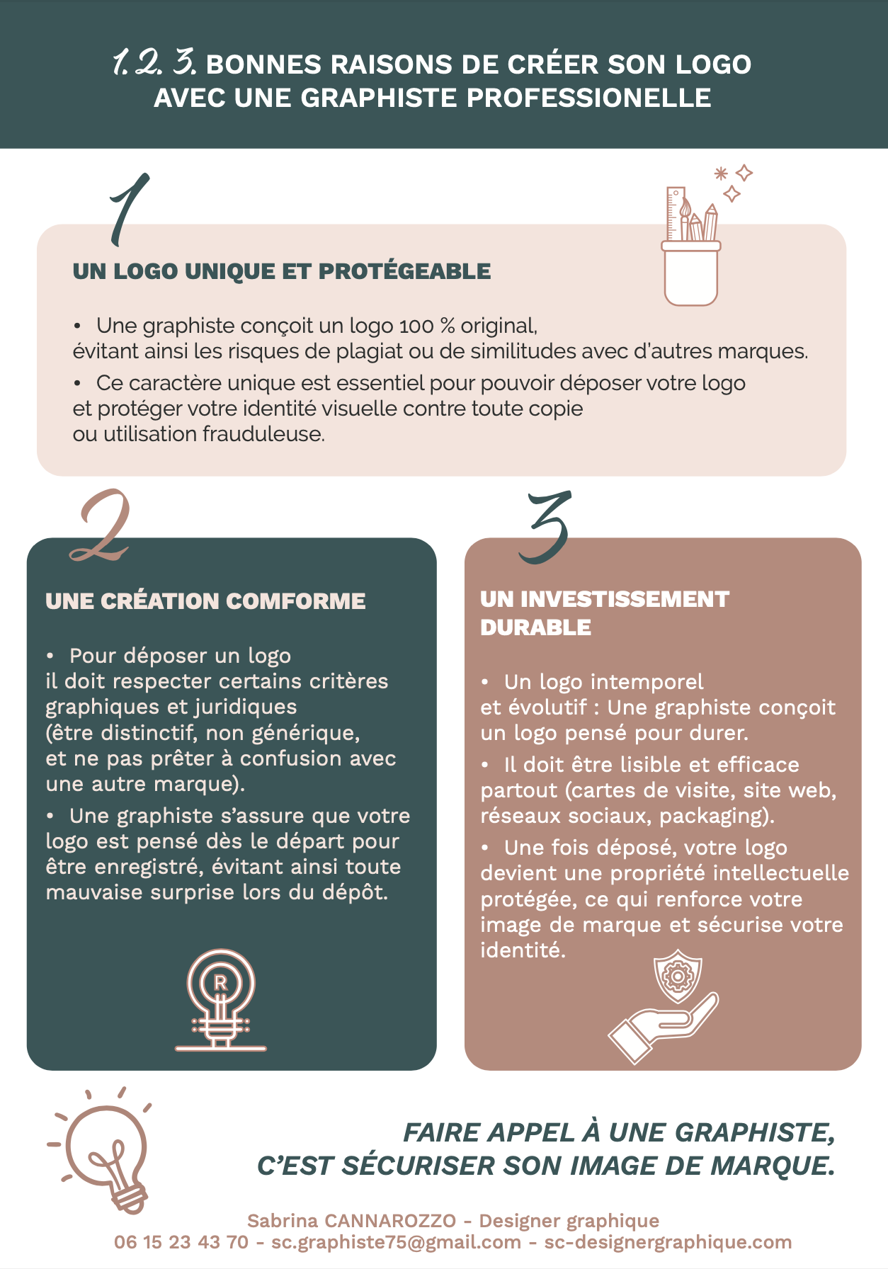 plaquette communication des bonnes raisons de faire appel à une graphiste professionnelle pour la création de son logo