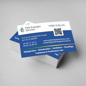 Carte de visite entreprise de climatisation BTP moderne