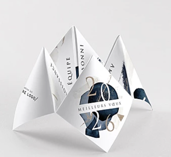 carte de vœux origami, carte de vœux originale, création carte entreprise.